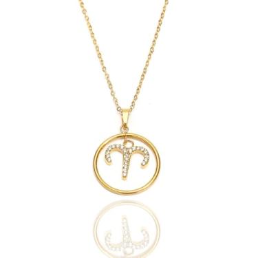 Imagem de Colares com pingente de horóscopo da constelação do zodíaco, colares de astrologia banhados a ouro para mulheres, o melhor presente para aniversário, joias de ano novo, dia das mães, Natal e