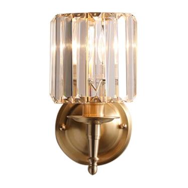 Imagem de Luminária de parede de cristal para montagem em parede, luminárias de parede modernas, arandelas de parede de cristal dourado, arandelas de parede elegantes e luxuosas, para quarto, sala de