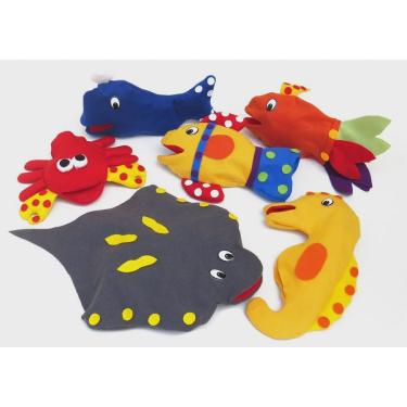 Imagem de Fantoches Animais Do Mar Com 6 Personagens Feltro