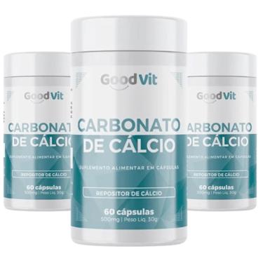 Imagem de Kit C/3 Carbonato de Cálcio 500mg C/60 Cápsulas - Good Vit