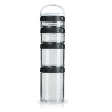 Imagem de Pote para alimentos BlenderBottle GoStak, preto/transparente, pacote com 4
