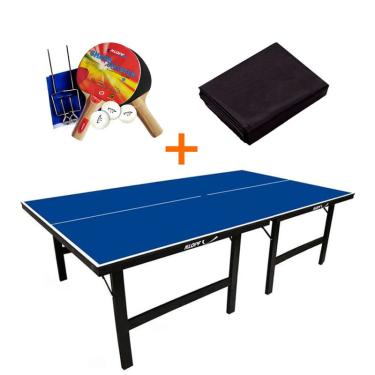 Imagem de Mesa ping pong mdp 18MM - 1002 klopf + kit tênis de mesa - 5030 + Capa Impermeável