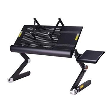 Imagem de Mesa de mesa para laptop, mesa de cama portátil, bandeja de café da manhã dobrável para sofá, suporte de notebook para leitura e escrita (cor: D) (D)