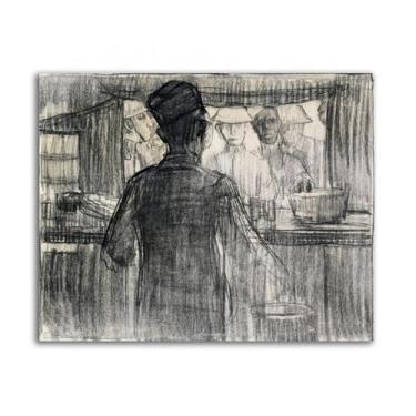 Imagem de Ossawa Tannerr pinturas famosas "A.R.C. Canteen, Primeira Guerra Mundial" Impressão de arte em tela reproduções de pintura a óleo arte de parede abstrata em tela para sala de estar 30 x 38 cm sem