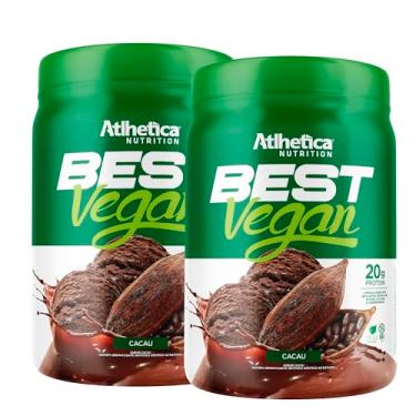 Imagem de Kit 2x Best Vegan 500g - Formula Blend Vegano - Proteina da Ervilha e Arroz Atlheticanutritioon (2x Potes 500g, Cacau)