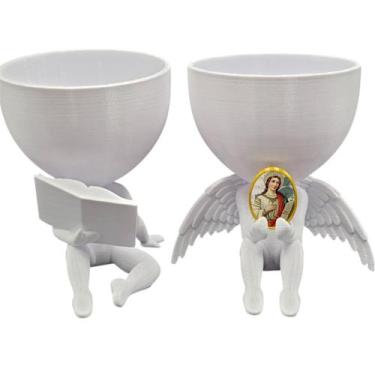 Imagem de Kit Decoração Santa Cecilia Anjinho + Lendo Biblia Especial - Point da