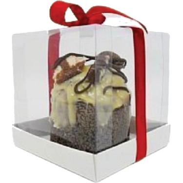 Imagem de Caixa para Mini Bolo com Tampa Acetato 15x15x15 cm  Pacote com 10 unid