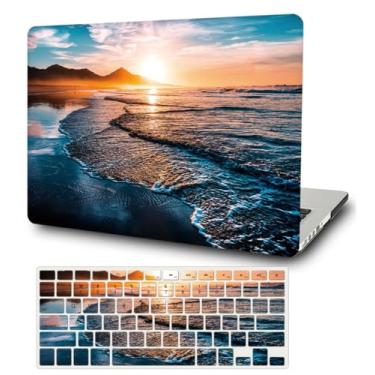 Imagem de Capa rígida para laptop compatível com MacBook Pro 13 polegadas 2020 2019 2018 2017 2016 versão A2338 M1 A2289 A2251 A2159 A1989 A1708 A1706, capa rígida de plástico e película de teclado, praia