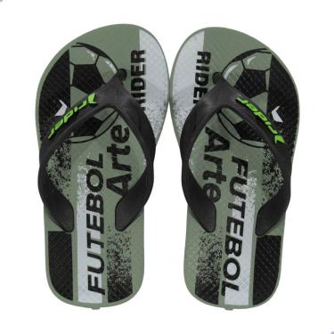 Imagem de Chinelo Infantil Rider Street Joy Verde Preto e Branco