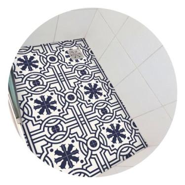 Imagem de Piso vinil antiderrapante para box Ladrilho Azul Petróleo - 1,20 x 0,8