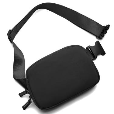 Imagem de Pochete feminina com alça ajustável para mulheres e homens, Preto, One Size, Estilo jeans