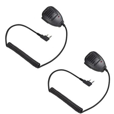 Imagem de HYS Microfone de alto-falante portátil Walkie-Talkie, microfone de ombro PTT para BaoFeng UV-5R 5RA 5RB 5RC 5RD 5RE 5REPLUS 3R+ Kenwood Retevis acessórios de rádio bidirecional (pacote com 2)