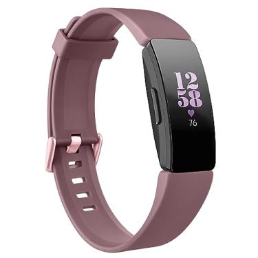 Imagem de Tobfit Pulseiras de TPU macias compatíveis com Fitbit Inspire HR/Fitbit Inspire/Fitbit Ace 2, acessórios esportivos, pulseiras impermeáveis para mulheres e homens, roxo malva, pequenas