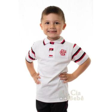 Imagem de Camisa Polo Infantil Flamengo Branca Oficial - Revedor, Tam 4, Branco