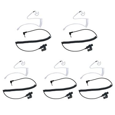 Imagem de BVMAG Fone de ouvido de tubo acústico de 3,5 mm para uso da lei para Motorola Kenwood Icom Walkie Talkie Fone de ouvido para rádios bidirecionais Pacote com 5