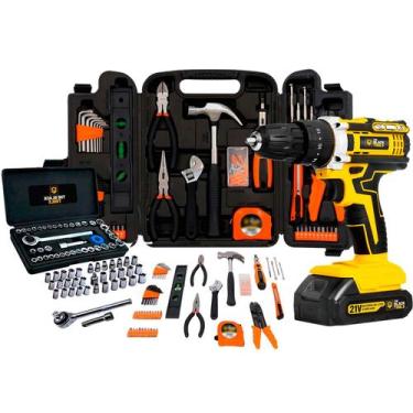 Imagem de Kit 129 Peças com 40 Peças + Furadeira/Parafusadeira 01 Bateria 21V Co
