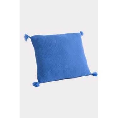 Imagem de Capa para Almofada Tricô Pingente - Carlan, Azul, 50x30cms