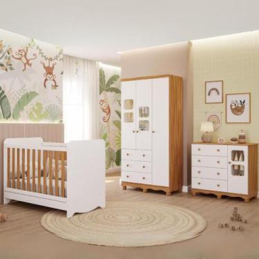 Imagem de Quarto de Bebê Completo com Berço Americano Ben 3 Em 1 Guarda Roupa 3 