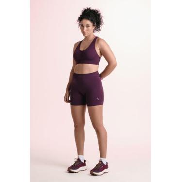 Imagem de Conjunto Lupo Sports Top + Shorts Attack Sem Costura, Ameixa, GG, Femi