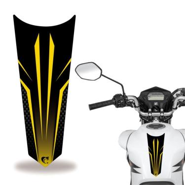 Imagem de Adesivo Faixa Gravata Tanque Moto Carbono Amarelo