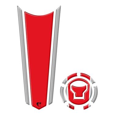 Imagem de Adesivo Faixa Gravata Tanque E Bocal Moto Resinado Variados Vermelho2