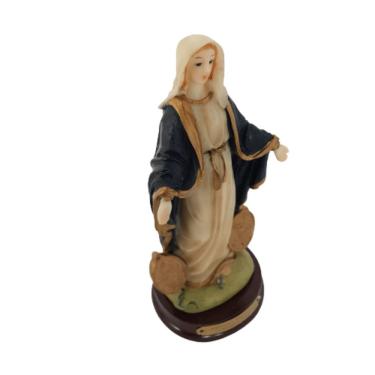Imagem de Nossa Senhora Das Graças Medalha Milagrosa Resina Importada. 12.50cm