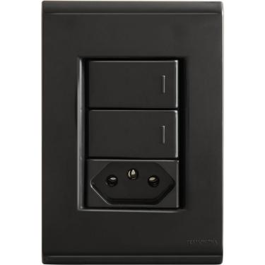 Imagem de Conjunto 4x2 Com 2 Interruptores Simples 10 A 250 V E 1 Tomada 2p T 10 A 250 V Tramontina Liz Grafite