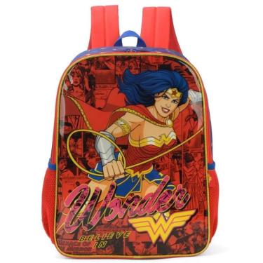 Imagem de Mochila Costas Infantil Escolar Menina Wonder Woman Mulher Maravilha Luxcel
