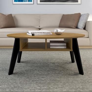 Imagem de Mesa De Centro Diva 2 Nichos Pinho / Preto