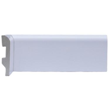 Imagem de Kit Com 5 Barras Rodapé De Poliestireno 7cm X 15mm Redondo 12m Branco