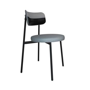 Imagem de Cadeira Kyta Fixa Com 4 Pés 50 X 44,7 X 83,8 Cm Com 1 Unidade Cinza Claro-preto