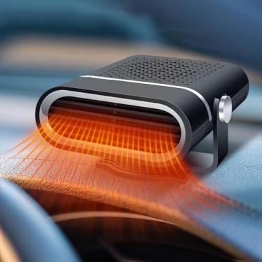 Imagem de 12V 120W 2 em 1 Ventilador de aquecedor de carro - emister e descongelador de janela de carro - Ventilador portátil de carro 360° giratório