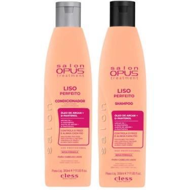 Imagem de Kit Shampoo e Condicionador Liso Perfeito Salon Opus 350ml Cless limpa