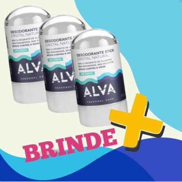 Imagem de Kit 3 Alva Desodorantes Stick Kristall Sensitive 60g