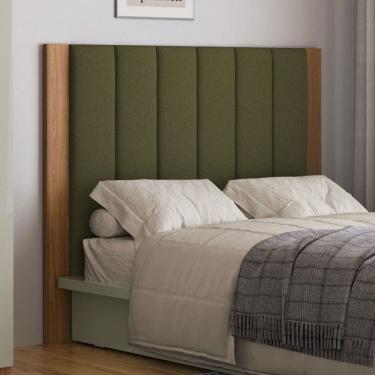 Imagem de Cabeceira Casal Estofada Tw194 Freijó/Verde - Dalla Costa