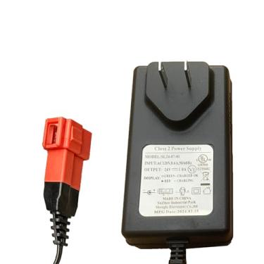 Imagem de VitalKos Carregador De 24 V 1A Com Certificação Ul Para Carrinhos Passeio Crianças, Bateria Reposição Trax Suv, Peg Perego, Brinquedos Elétricos, Caminhão Passeio, Plugue Quadrado, Carregamento Dire