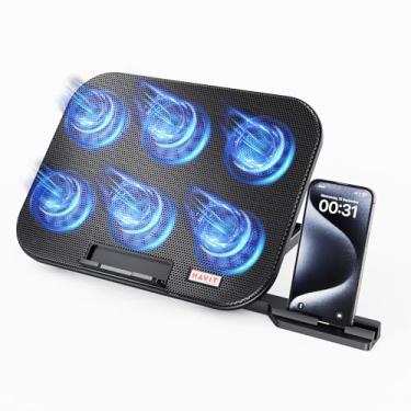 Imagem de havit Almofada De Resfriamento Para Laptop Com 6 Ventoinhas Silenciosas E Alturas Ajustáveis Laptops 12 A 14,1 Polegadas, Duas Portas Usb, Suporte Celular, Dissipação Calor Eficiente