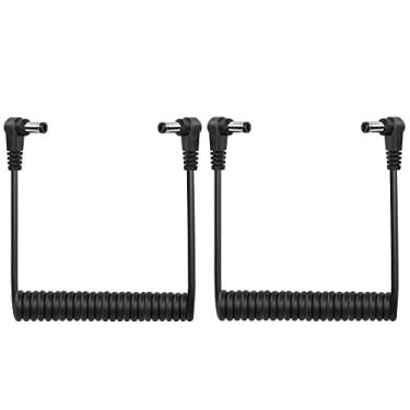 Imagem de GINTOOYUN Dc 5,5 Mm X 2,1 Mm, Cabo Macho De 90 Graus Para Plugue Dc5521, Adaptador Alimentação Em Espiral Ângulo Reto, Extensão Cftv, Câmera Segurança, Fita Led, Etc. (Pacote Com 2)