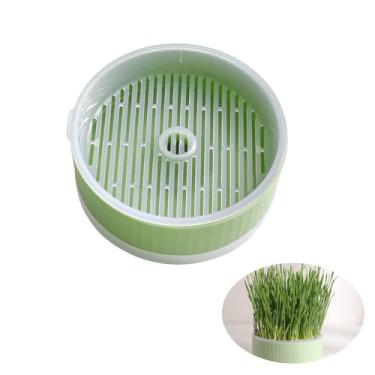 Imagem de Iilnlaty Kit De Plantador Grama Hidropônica Para Gatos Interior - Fácil Cultivar (Sem Sementes Incluídas) (Verde)