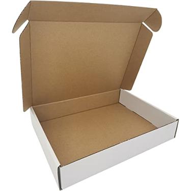 Imagem de ROTCH Rotch, Pacote Com 50 Caixas Pequenas Para Remessa, 29,9 X 21,7 5 Cm, Papelão Ondulado Branco Correspondências Comerciais (M1182-Ew)
