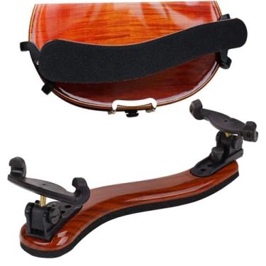 Imagem de Descanso de ombro para violino tamanho 4/4, descanso de ombro para violino, ajustável e dobrável de madeira para estudantes e profissionais