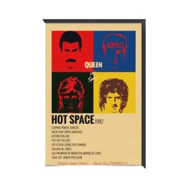 Imagem de Pôster De Papel Kraft Retrô Branco Queen Band Music Adesivo DIY Decora