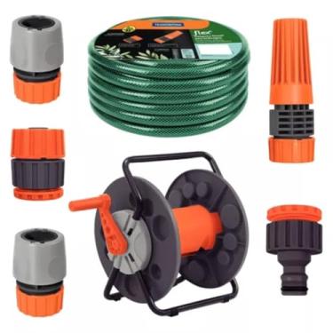 Imagem de Mangueira De Jardim 20m Com Carrinho Suporte Enrolador