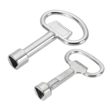 Imagem de PATIKIL Chave inglesa triangular, pacote com 2 chaves triangulares de painel de soquete utilitário, chave inglesa de armário para elevador, caixa de medidor de água a gás elétrico, 2 tamanhos