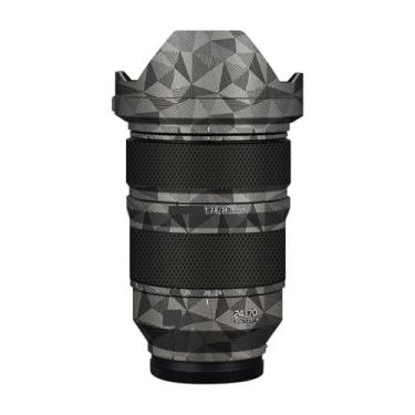 Imagem de Adesivo de câmera antiarranhões com tampa de lente para Panasonic Lumix S 24-70 mm F2.8 Película protetora decalque protetor corporal 24-70 2.8 (titânio triangular)