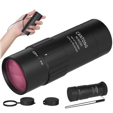 Imagem de CANTONG Mini monóculos com ampliação de 8 x, lente de 32 mm, multirevestida, foco manual, telescópio compacto