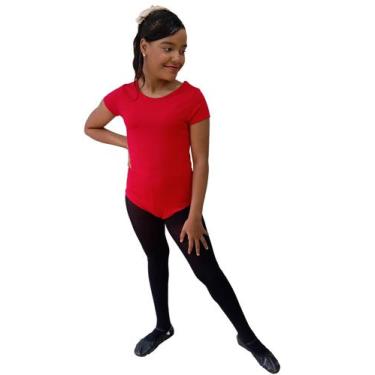 Imagem de Body Manga Curta Infantil Collant - Absoluto Glamour, Vermelho, 10