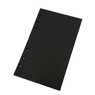 Imagem de Refil de agenda A6, papel de caderno recarregável, refil de 6 argolas, compatível com Filofax, papel preto, todo em branco, 2 páginas por folha, 40 folhas no total A6 9 x 16 cm