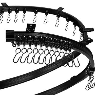 Imagem de Cortina de teto curvada, suporte dobrável para trilho de cortina, beliche, janela, divisória de quarto, flexível, reto (preto, 3 metros)