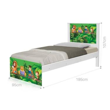 Imagem de Cama Solteiro Com Cabeceira Adesivada Safari